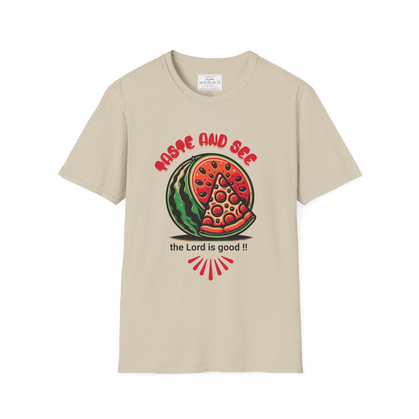 Taste And See The Lord Is Good Whimsical Watermelon T-Shirt, Fun Gift for Summer, Faith-Inspired Tee, Cute Casual Style, Unisex Fruit Shirt