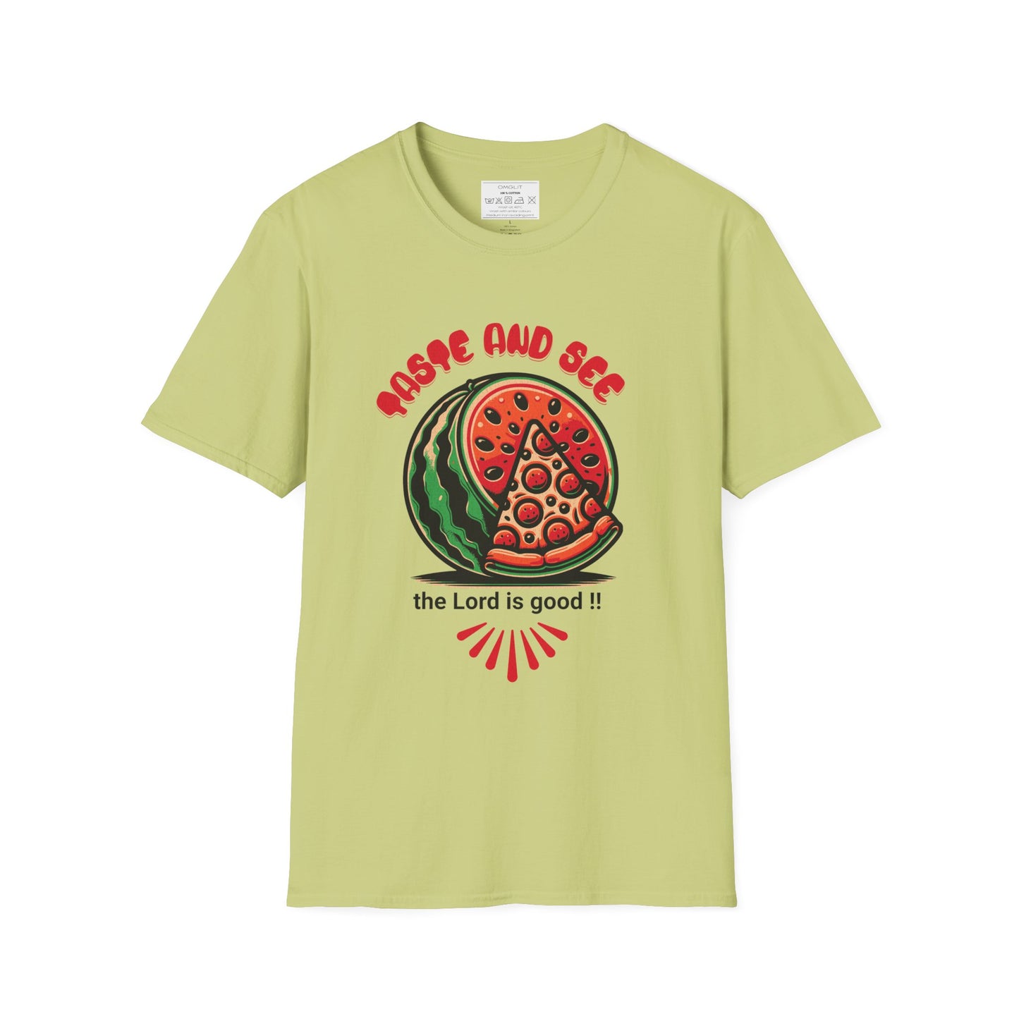 Taste And See The Lord Is Good Whimsical Watermelon T-Shirt, Fun Gift for Summer, Faith-Inspired Tee, Cute Casual Style, Unisex Fruit Shirt