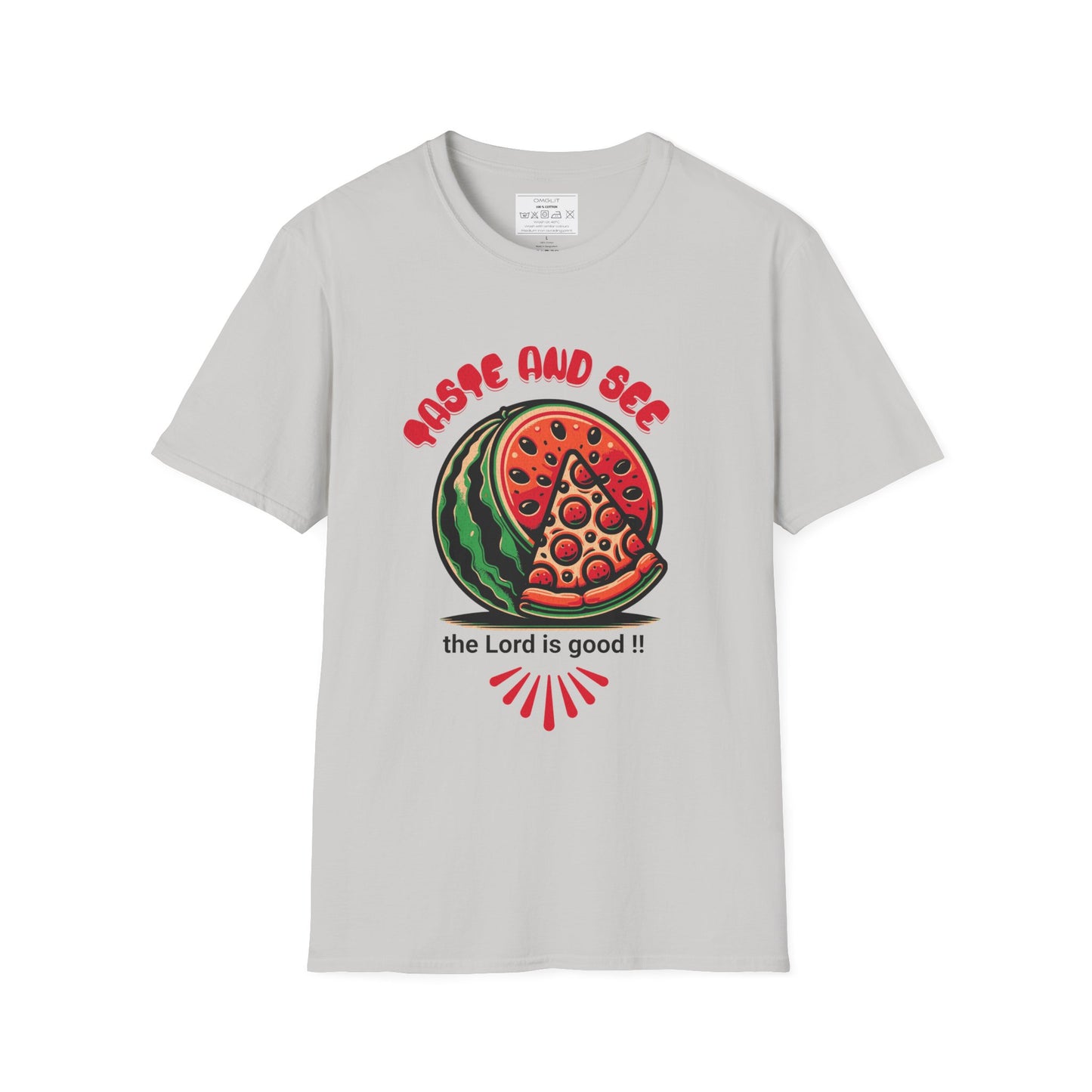 Taste And See The Lord Is Good Whimsical Watermelon T-Shirt, Fun Gift for Summer, Faith-Inspired Tee, Cute Casual Style, Unisex Fruit Shirt