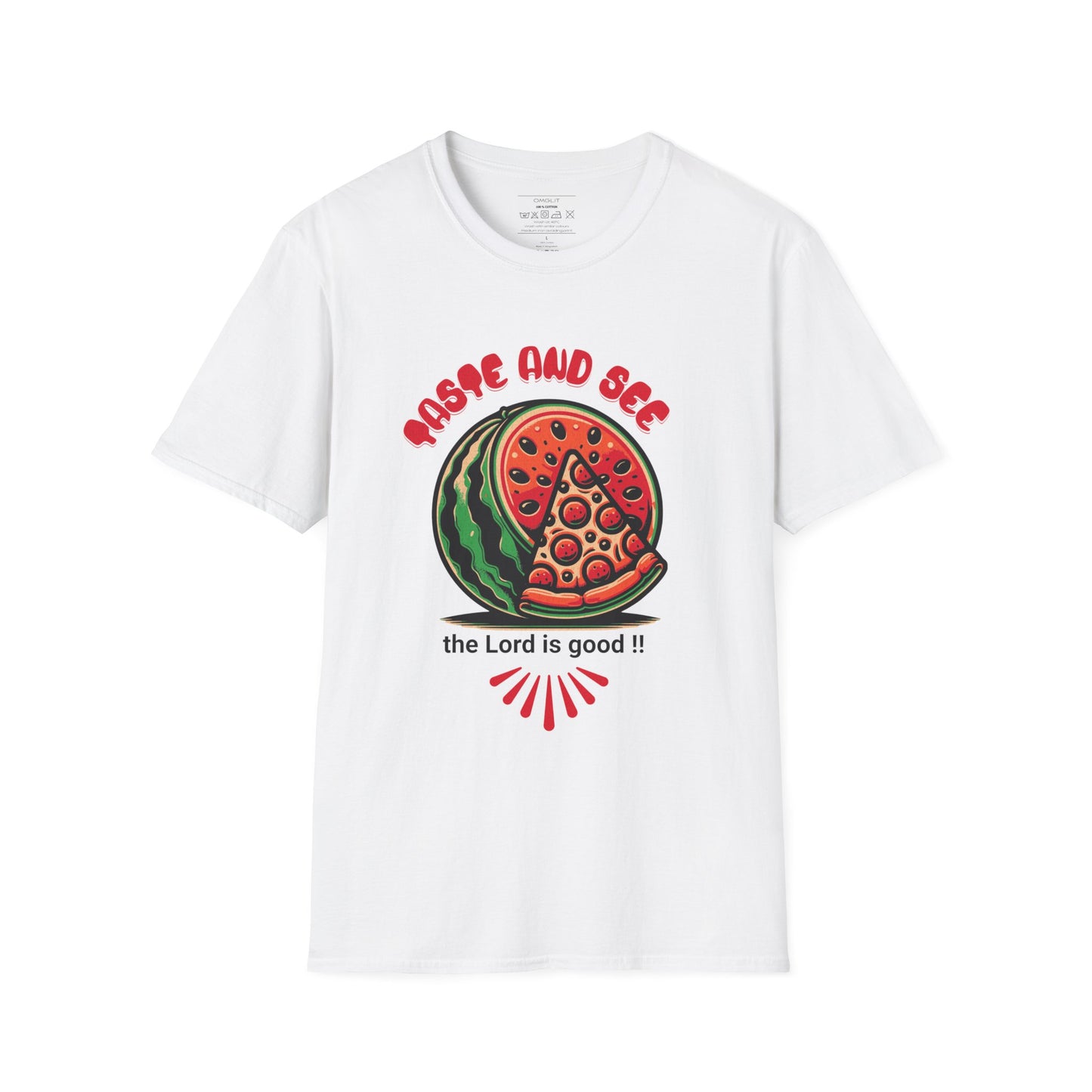 Taste And See The Lord Is Good Whimsical Watermelon T-Shirt, Fun Gift for Summer, Faith-Inspired Tee, Cute Casual Style, Unisex Fruit Shirt