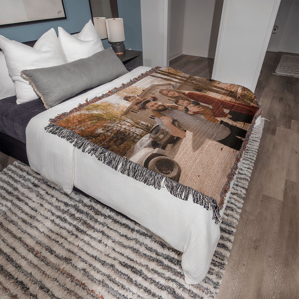Personlized  Heirloom Photo Woven Blanket.