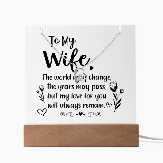 Gift For Your Wife With This Elegant Necklace and Stunning Keepsake Acrylic
